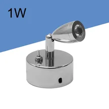 Настенный Светодиодный точечный светильник 1 Вт с переключателем, регулируемый на 360 градусов, AC90-265V постоянного тока для караванов, прикроватный светильник