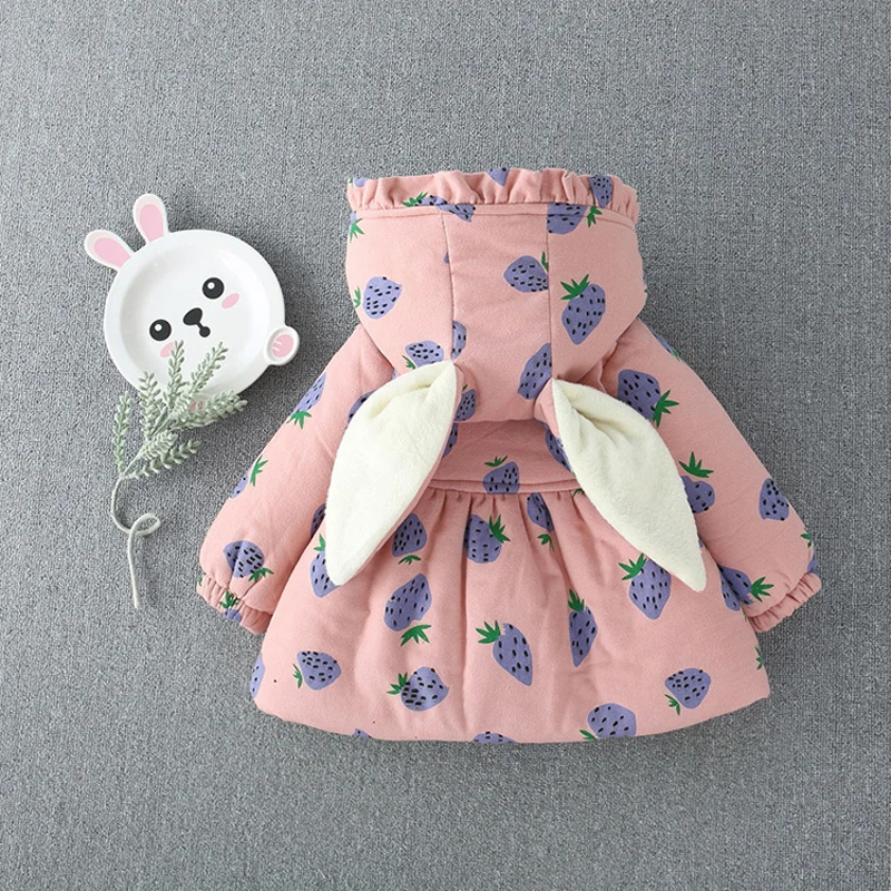 Fall winter baby girls clothes outfits velvet fleece jackets outerwear for newborn baby girl clothing 1 year baby birthday coats