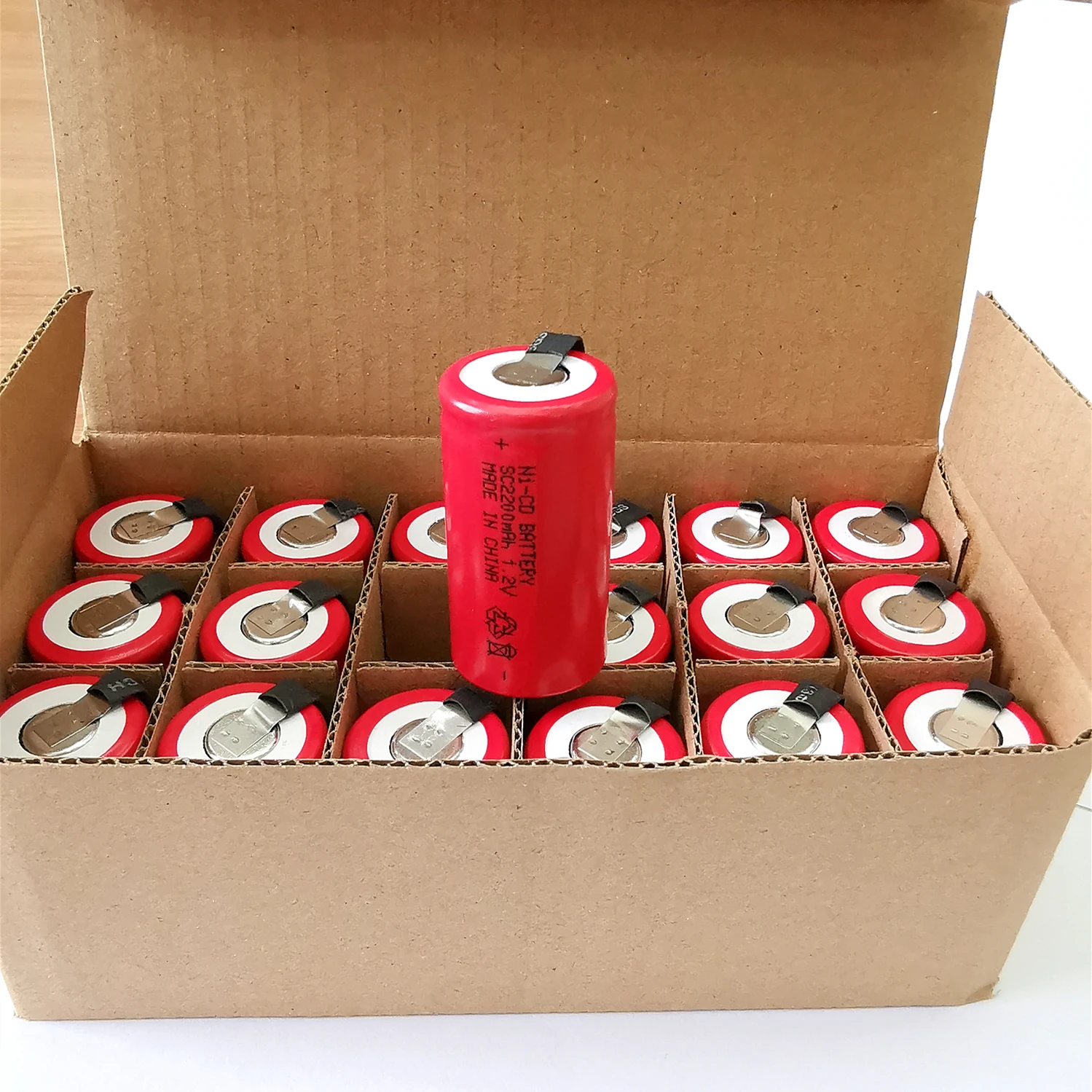 

newest 18pcs SC battery 1.2v cell rechargeable 2200mAh nicd battery with tabs for power tools akkumulator Emergency lamps