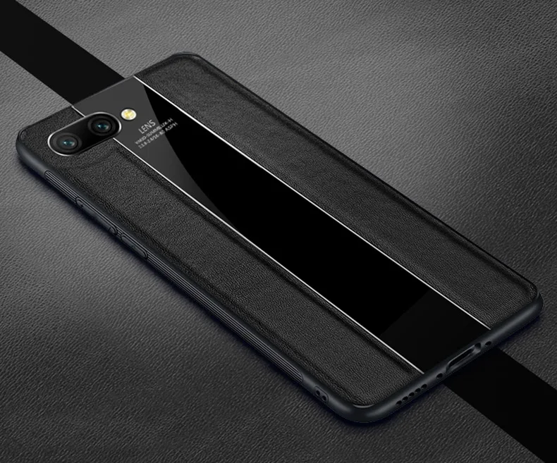 Huawei Honor 10 V20 чехол из натуральной кожи чехол для huawei Honor View 20 Coque Чехлы SophiaLong настоящая корова Hide Corium Capa Fundas - Цвет: Черный
