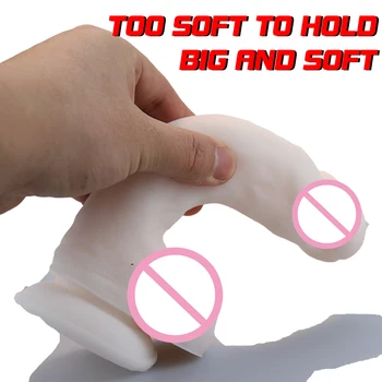 Super Soft Dildo with Suction Cup Female Masturbation toys Penis Skin Feeling Realistic Cock Soft Material for Oral Sex Female 3