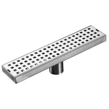 

304 Stainless Steel Bathroom Shower Floor Long Drainage Square Shower Large Floor Drains Shower Drain Cover Deodorant Floor Drai