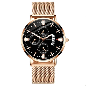 

Business Ladies Quartz Watch Men Waterproof Rose Gold Alloy Strap Luxury Luminous Hands Digital Alloy Dial Watches Women Clocks