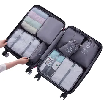 

Large High Quality Practical Eight-Piece Travel Storage Bag Set Luggage Storage Finishing Including Shoe Bag