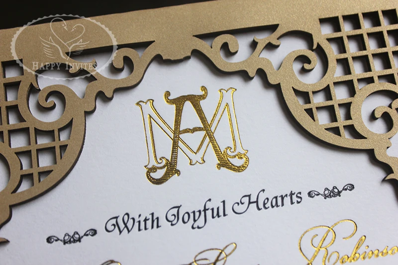 HI3038 - 23 Custom Hardcover Wedding Card With Nice Laser Cut Design Made in China More Colors Optional