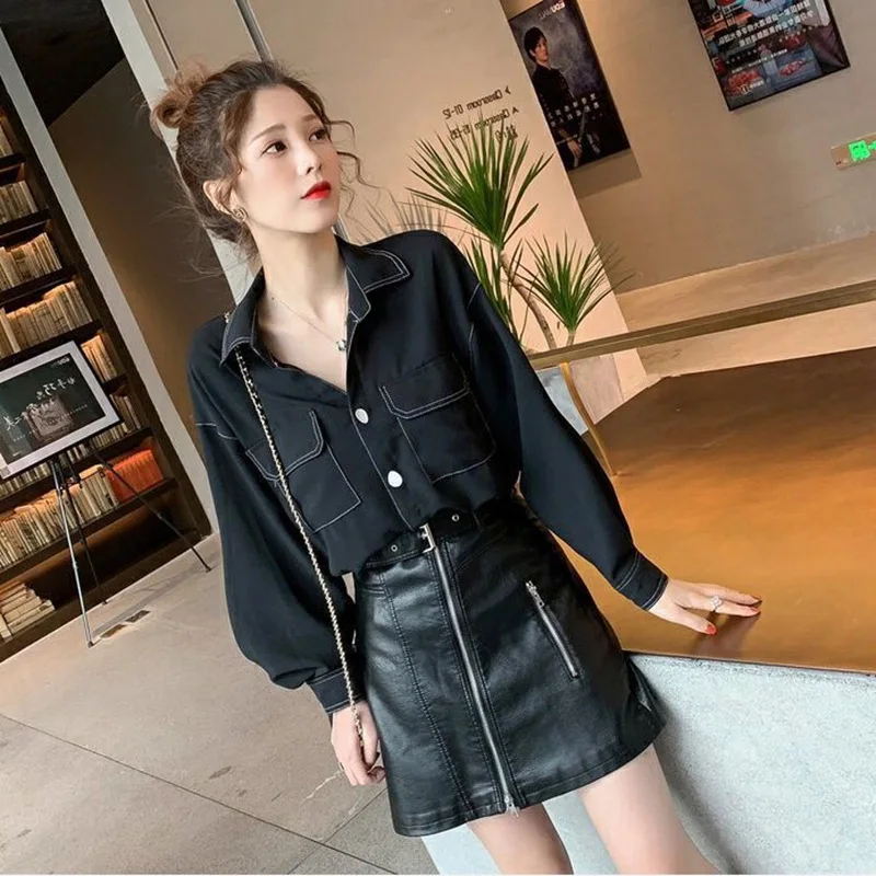 

2019 Autumn New Style Korean-style Sense of Design Non-mainstream Chiffon White Shirt Women's Graceful Very Fairy Skirt Two-Piec