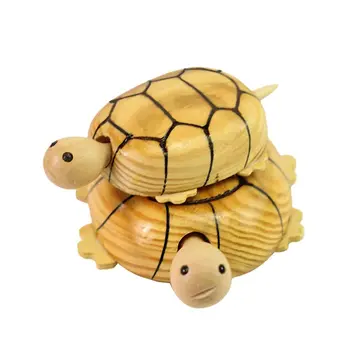 

2pcs Wooden Tortoise Turtle Model Simulation Animal Craft Children Toy Home Decoration