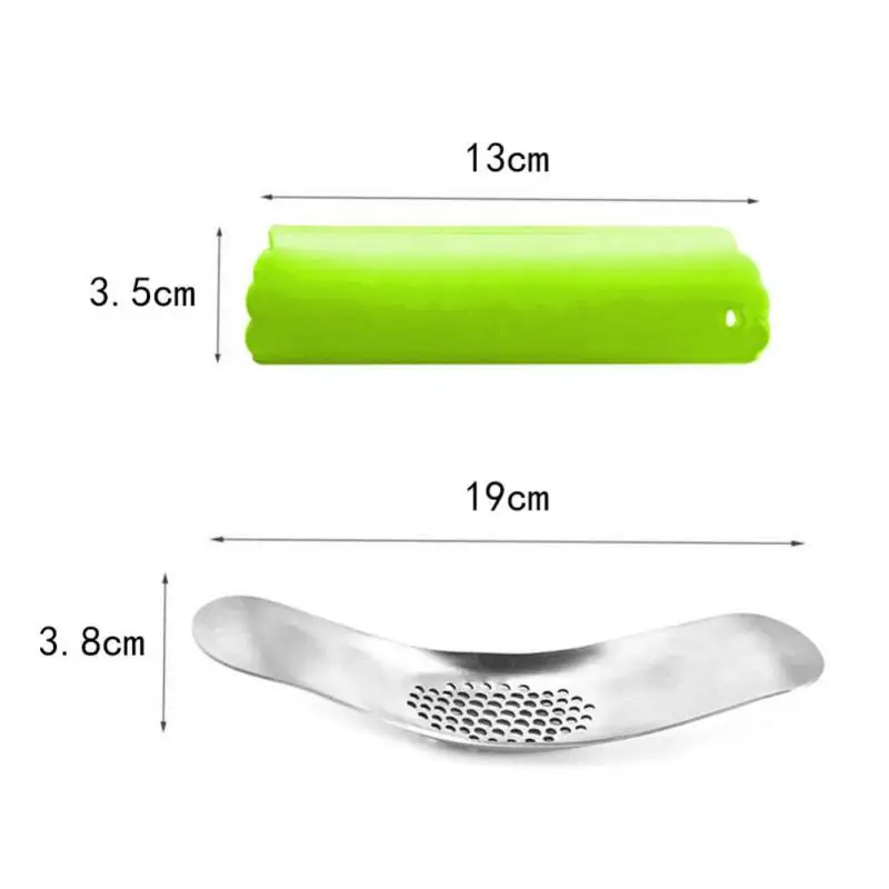 Stainless Steel Garlic Press Rocker Home Kitchen Garlic Crusher Squeezer Slicer Soft Silicone Peeler for Kitchen Gardget Z - Цвет: A3