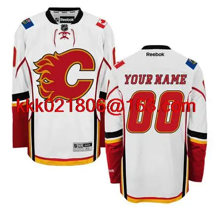 Custom Calgary высокое качество Персонализированная для мужчин женщин молодежи/детей Вышивка логотипа Джерси - Цвет: Белый