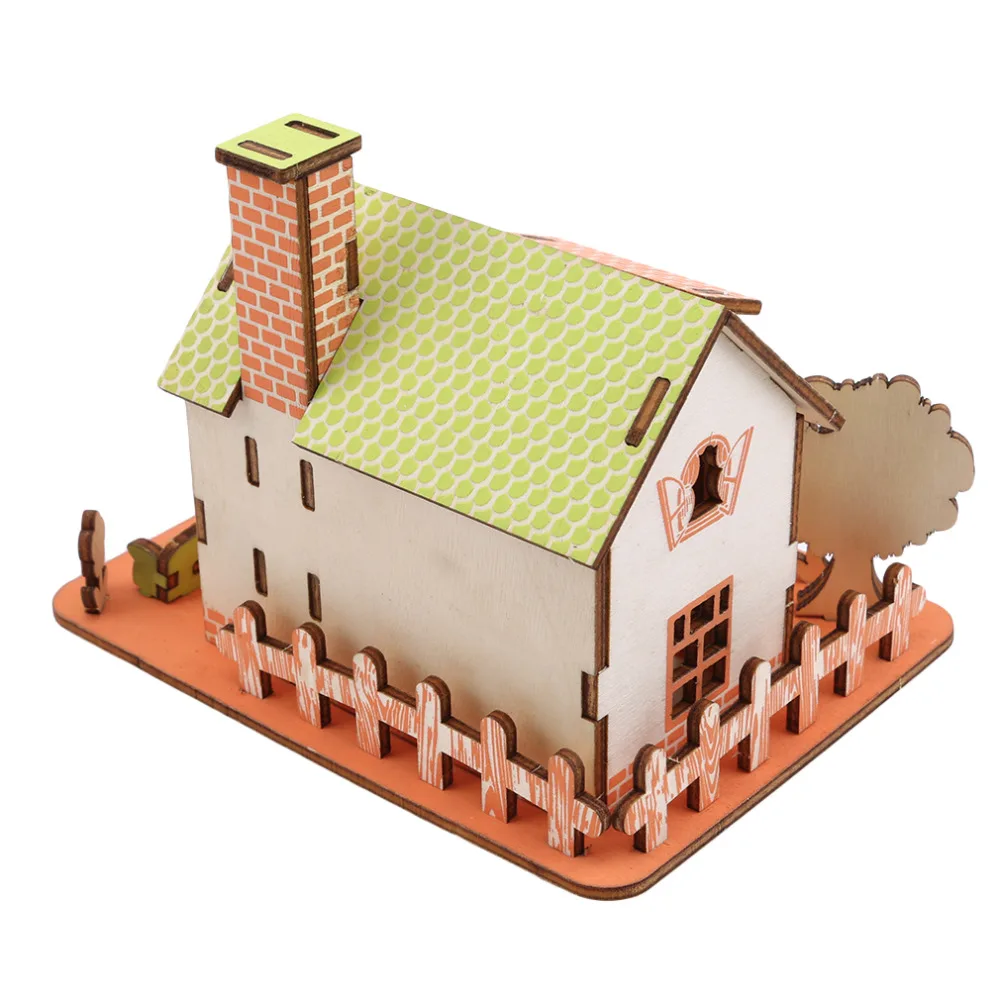 Детские игрушки DIY Кофейня моделирующая Модель 3d головоломка обучающая детская ручная способность Головоломка Развивающие игрушки подарки деревянная игрушка