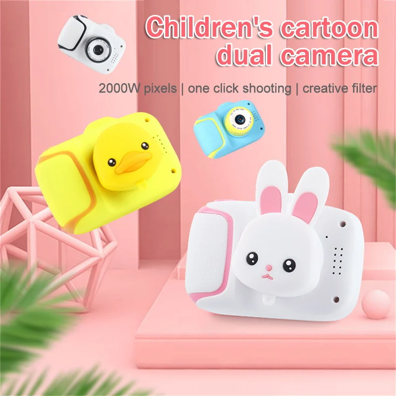 

Child Camera Cute Cartoon Digital Camera Toys for Children Birthday Gift 2 inch 1080P HD Dual Camera Photo Video Camera For Kids