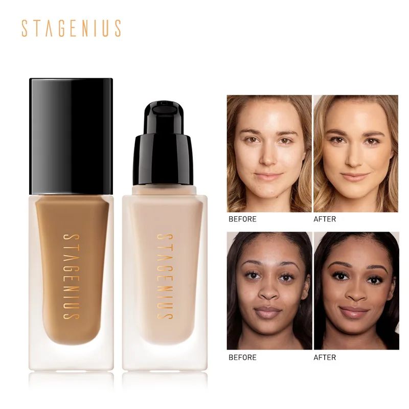 Lightweight Concealer Matte Breathable Liquid Foundation Lasting And Watereproof Face Makeup Base Sunblock Cosmetics TSLM1
