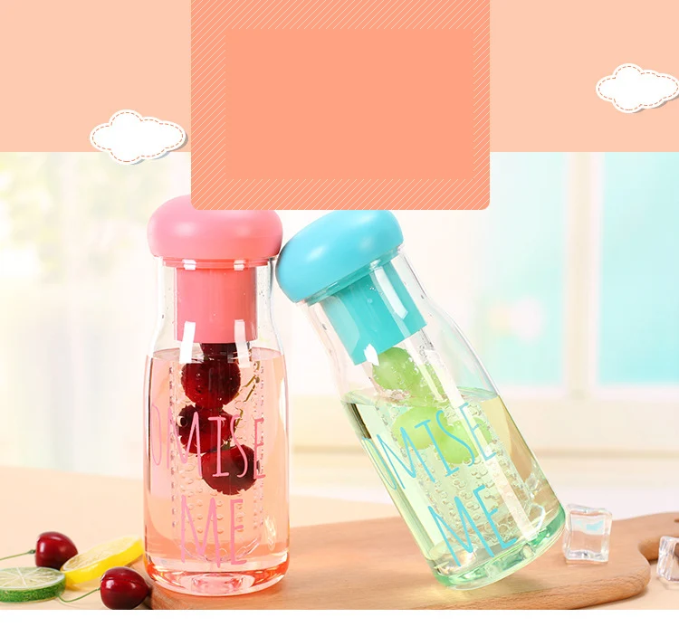 750ml Creative Fruit Drink Juice Bottle Plastic Infuser Outdoor Bottle with Filter Leakproof Sport Hiking Camping Water Bottles