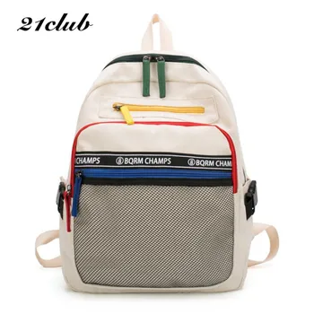 

21CLUB Brand Colorblock Casual Large capacity Preppy style Ladies Rucksacks Travel Shopping Versatile Fashion Women Backpacks