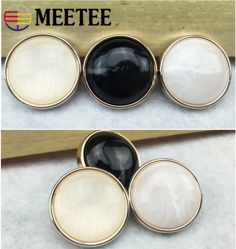Meetee 30 шт. 17/21/25/30 мм Пластик смолы кнопки Круглый хвостовик кнопки для DIY свитер рубашка куртка пряжки аксессуары для шитья