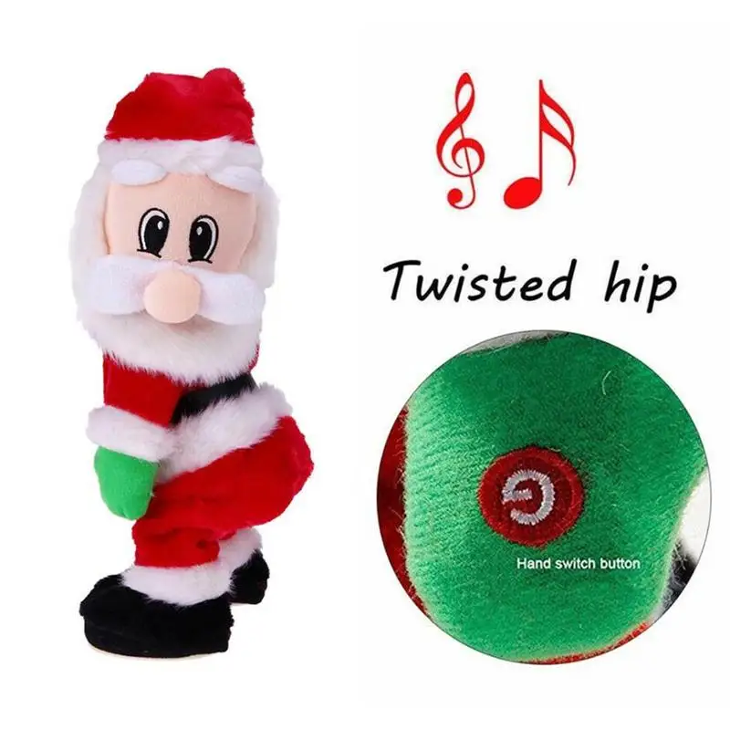 

Christmas decorations Creative Electric Hip Twisting Music Santa Claus Dolls HipToys Dancing For Children Christmas Gifts