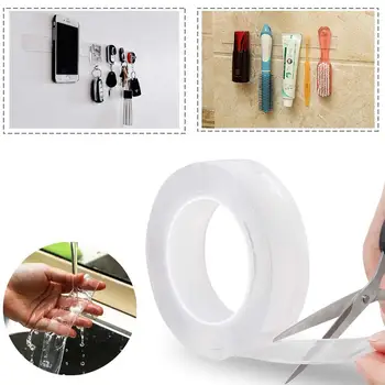 

1m x 3/5cm Double Sided Adhesive Tape High Strength Acrylic Gel Transparent No Traces for Floor Mat Fixing