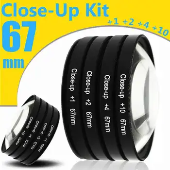 

NEW 4PCS/Set 67mm Macro Close Up Lens Filter +1+2+4+10 Filter Kit for Canon for Nikon for Sony Cameras Optical Glass