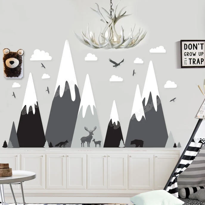 Огромная горная пиковая Наклейка на стену 4 цвета выбор наклейка с орлом птицей