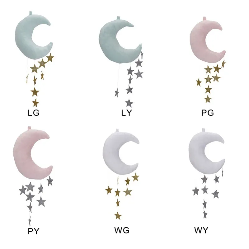 Wall Backdrop Hanging Moon Stars Stuffed Decoration For Baby Kids Bedroom Photography Props
