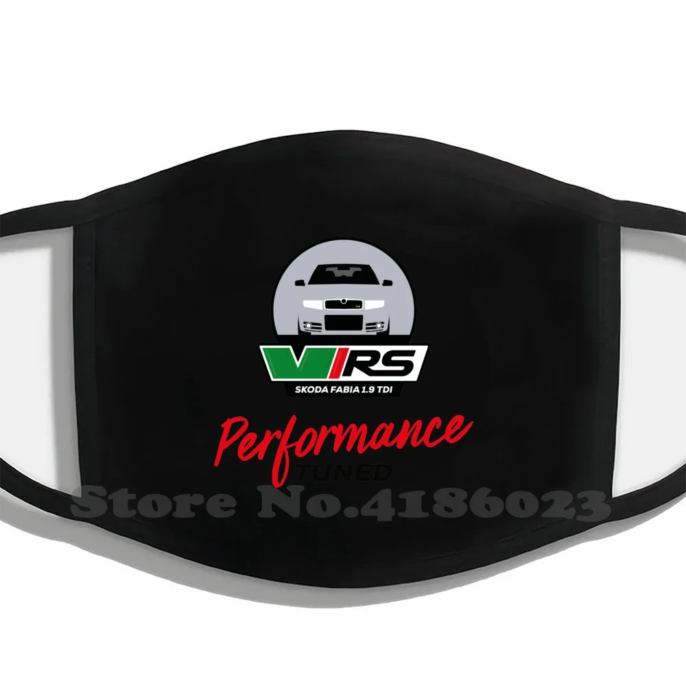 Fabia Vrs Performance Tuned - Silver Printing Washable Breathable Reusable Cotton Mouth Mask Skoda Tdi | Аксессуары для одежды