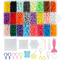 Perles de pulvérisation d'eau pour enfants, 24 couleurs, fabrication à la main, diamètre 3D, Puzzle, jouets éducatifs pour enfants 