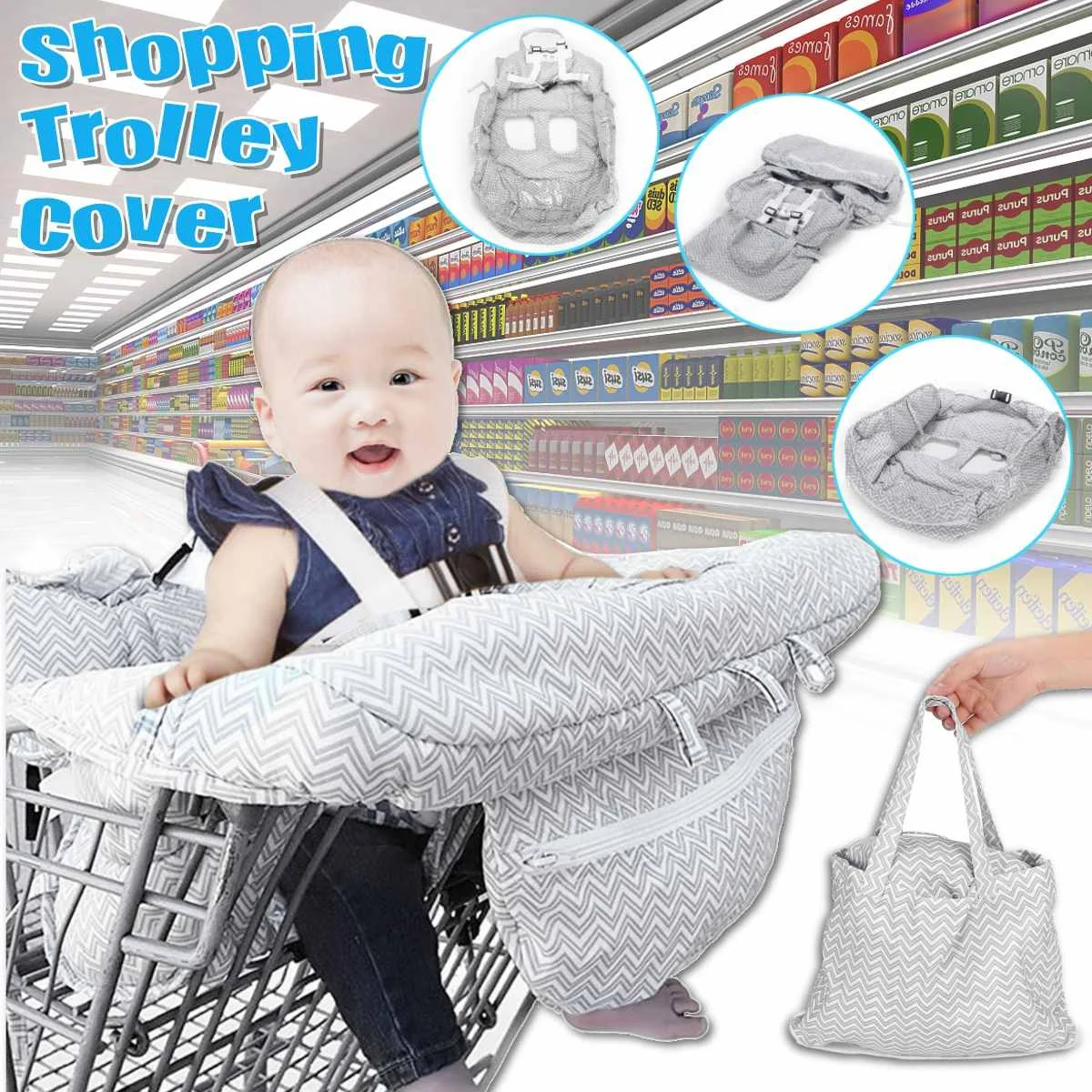 

Foldable Baby Supermarket Shopping Cart Cover Baby Safety Seats Kids Chair Mat Anti-Stain Dirty For Shopping Troller High Chair