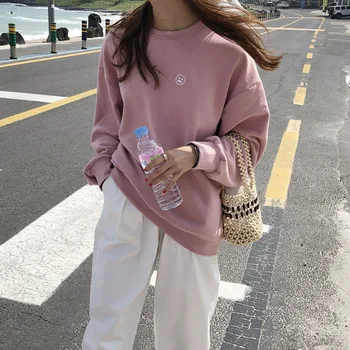 

Concise Pattern Embroidery Round Neck Increase Rong Weiyi Woman 2020 Winter Leisure Time Long Sleeve Jacket Gr22