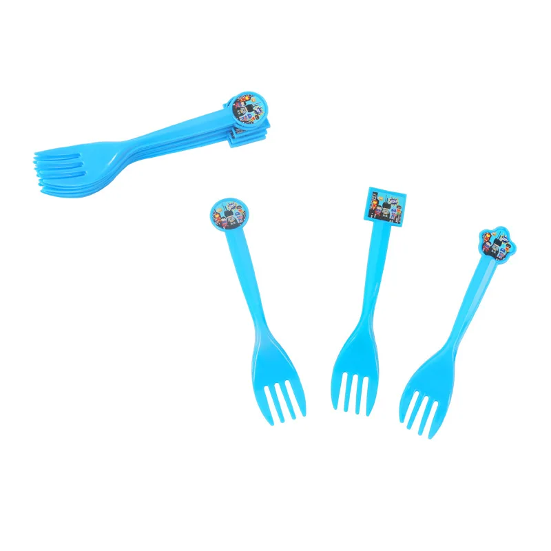 Spoon-10Pcs Мультфильм супергерой Бэтмен Железный человек детский день рождения набор одноразовые бумажные тарелки чашка бумажные соломинки баннер скатерть - Цвет: Spoon-10Pcs