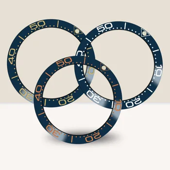 

Made for Omega watch seahorse series 38mm ceramic deep blue circle mouth