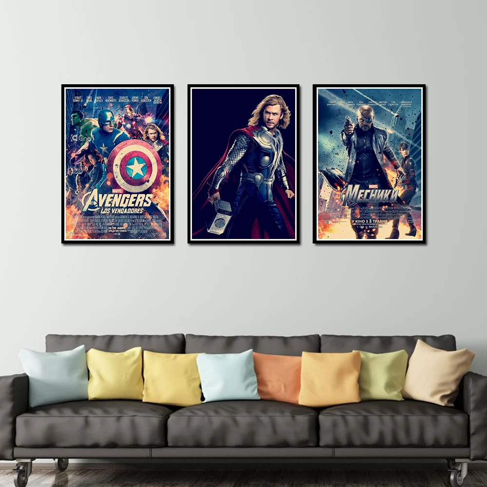 

The Avengers B Retro Kraft Poster Decorative DIY Wall Canvas Sticker Home Bar Art Posters Decor
