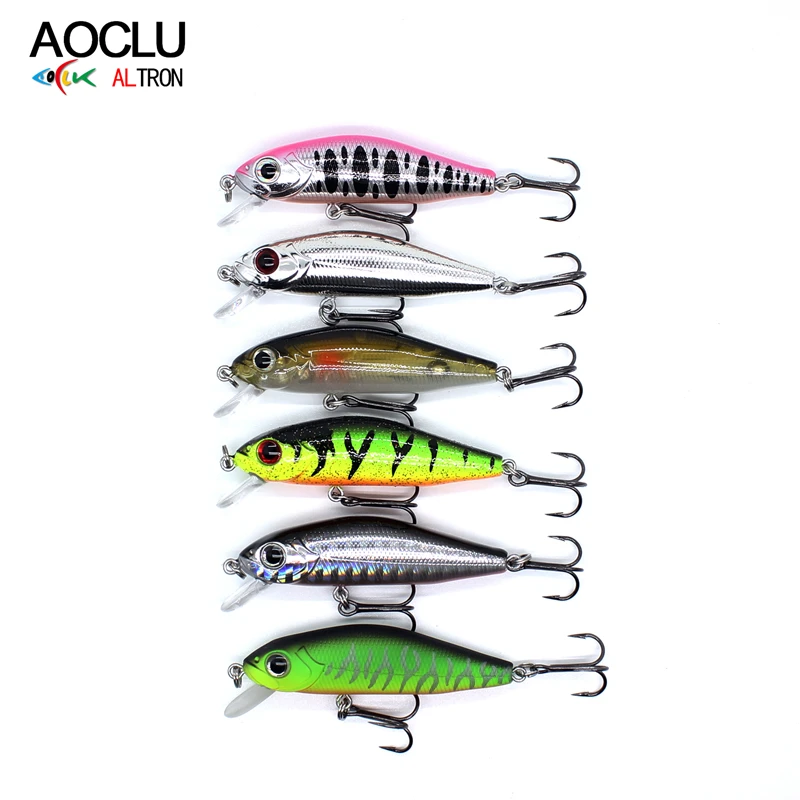 AOCLU-Sinkender kleiner Minnow-Köder, harter Köder, Wobbler-Köder, Strandfelsen, Thunfischfischen, scharfe VMC-Haken, lang, leicht gegossen, 55 mm, 5,5 g – Detail 23