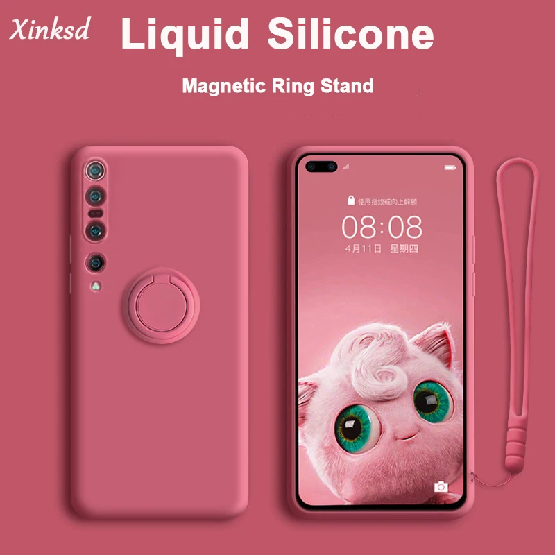 Жидкий силиконовый чехол для Xiaomi Mi 10 Pro полная защита камеры Redmi K30 с