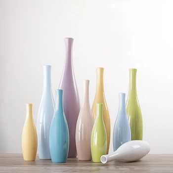 

MODERN STYLE CERAMIC VASE COLORFUL FLOWER VASE ADORNMENT HANDICRAFT OFFICE PORCELAIN VASE HOME DECORATION FURNISHING ARTICLES