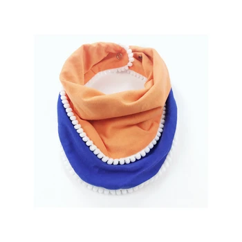 

Thicken Double Side Baby Bibs Double Layer Burp Cloth Lace Tassel Cartoon Triangular Infant Saliva Towel Feeding Scarf