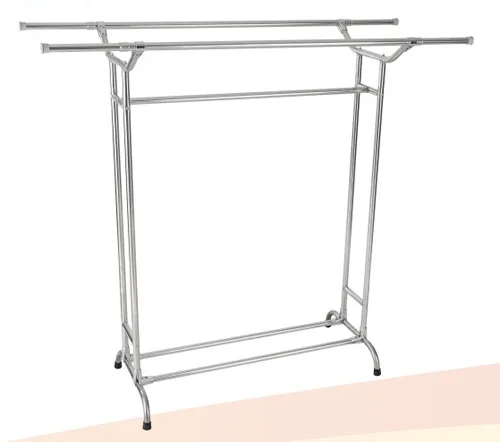 

Manufacturers Direct Selling Stainless Steel Floor Clothes Drying Rack Double Poles Retractable Length Adjustable Drying Rack In