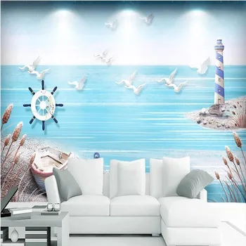 

Milofi manufacturers custom embossed 3D modern embossed boat background wallpaper mural