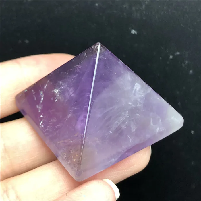 Amethyst Натуральный красочный Разнообразие кристаллов минерального кварца Пирамида с резьбой chakras камень исцеляющий рейки украшения - Цвет: Amethyst