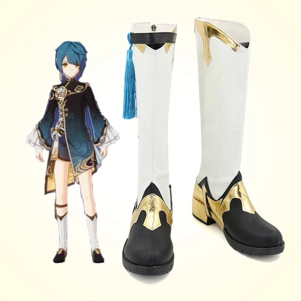

Unisex Anime Cos Xingqiu Cosplay Costumes Shoes Boots Halloween Christmas Party Custom Made