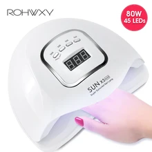 УФ лампа ROHWXY для сушки гель лака 80 Вт 45 светодиодов|Сушилки