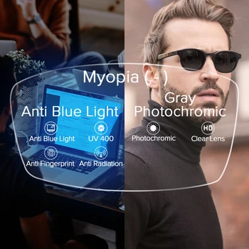 

1.56 1.61 1.67 Anti Blue Light + Photochromic Glasses Lens Aspheric Resin CR-39 Prescription Lens Optical Myopia Eyeglasses Lens