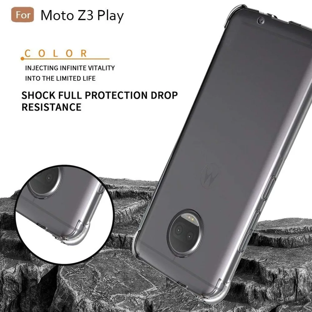 Shockproof Clear Soft TPU Back Cover Armor Case