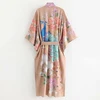 AYUALIN Kimono sleeve robe Kaftan Khaki Floral print Boho cardigan sexy Side Slits Gypsy beach summer long women blouses blusas ► Photo 3/6