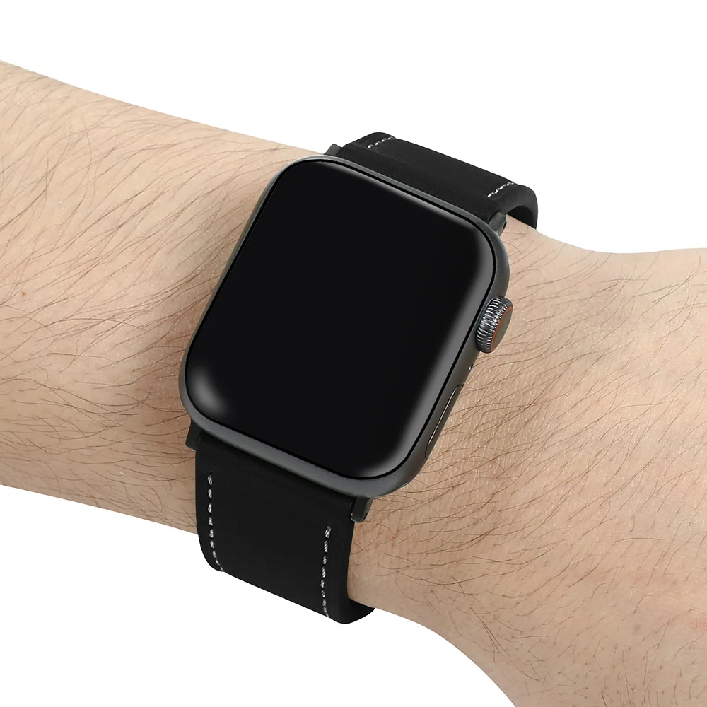 Дизайн двухцветный кожаный ремешок на запястье для Apple Watch 40 мм 44 мм 38 мм 42 мм браслет серии 5 4 3 2 1 ремень
