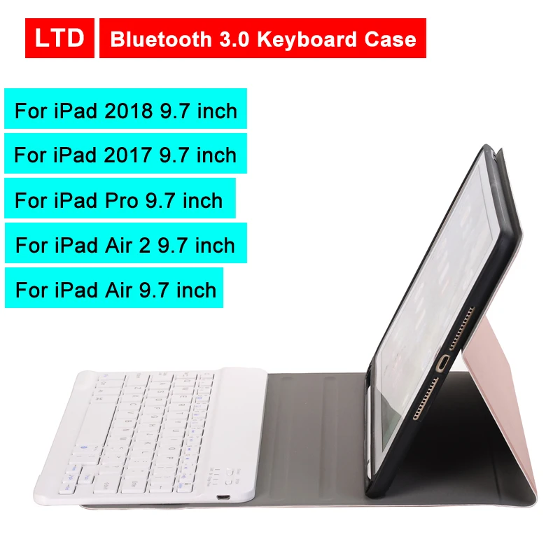

Bluetooth 3.0 Tablet Keyboard Case For iPad 2018/iPad 2017/iPad Pro/Air 2/Air 9.7 inch Flip Leather Cover For Apple Mediapad