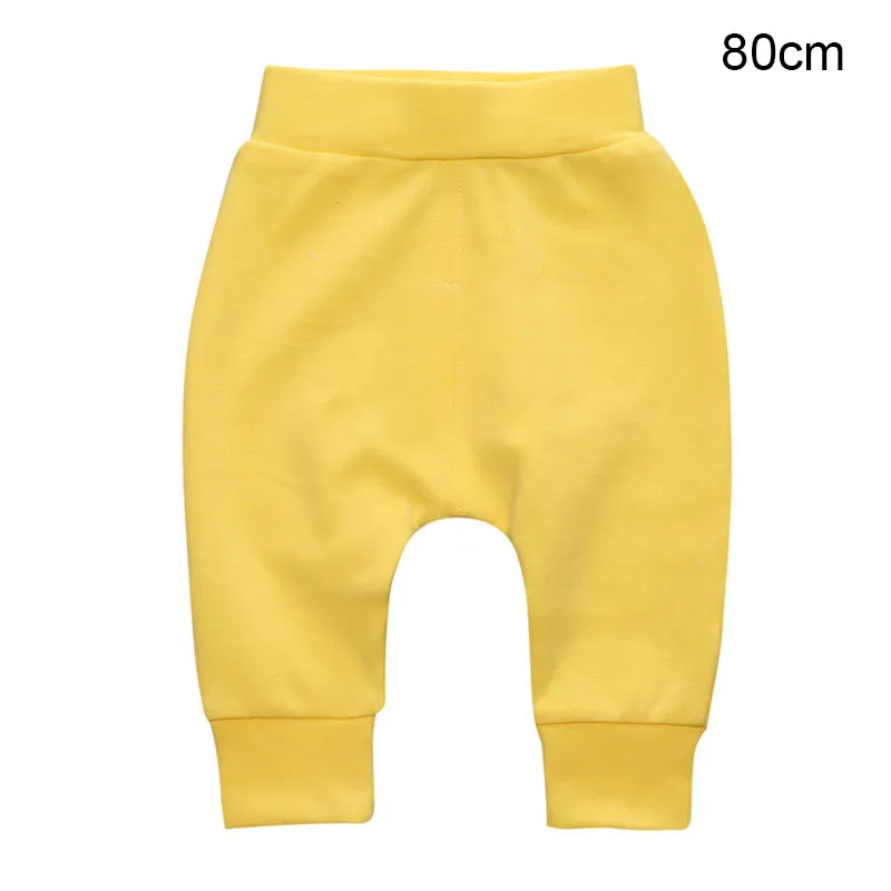 yellow 80cm Детские штаны-шаровары, однотонные штаны с эластичной резинкой на талии на весну-осень, лидер продаж - Цвет: yellow 80cm