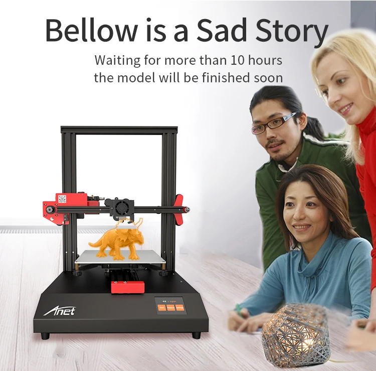 Anet Et4 a8 Plus 3d Impressora Kit de Impressão Diy Tamanho 220*220*250 Milímetros de Alta Precisão da Liga de Alumínio Quadro Fdm Impressora 3d com Filamento 3d 8 quadro liga alumínio fdm impressora 3d com filamento 3d
