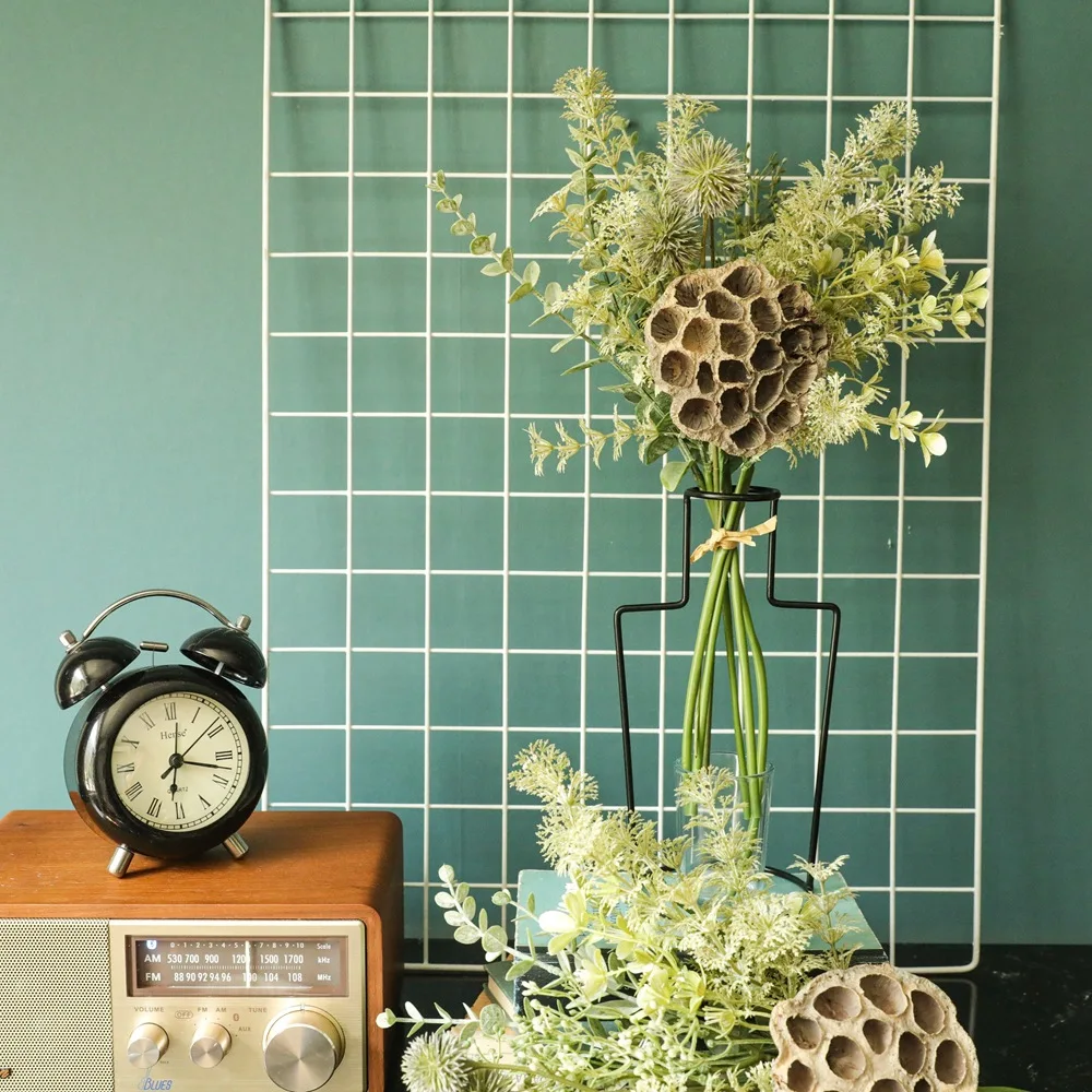 

INS Simulation Dried Flower, Artificial Lotus Plant, Silk Flowers, Home Wedding, Fake Green Plants Bouquet