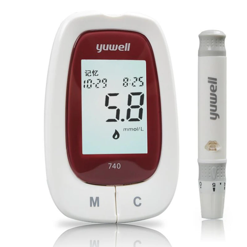 machine YUWELL 740 устройство для считывания уровня глюкозы в крови и тест-полоска и медицинская тест-полоска для определения уровня глюкозы в крови - Цвет: machine
