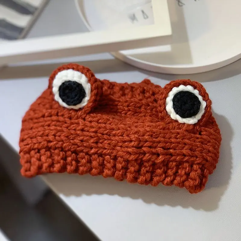 Детская вязаная крючком для девочек, для мальчиков, вязаные зимние Шляпа Стильная футболка с изображением персонажей видеоигр лягушка Тип с рисунком Больших Глаз, шапки-ушанки Кепки шапочка реквизит для фотосессии От 1 до 7 лет